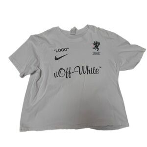 Off-White White Short Sleeve Logo Tee with Black Print